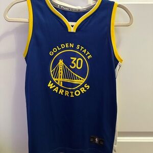 Curry Golden State Warriors #30 Blue and Yellow Jersey